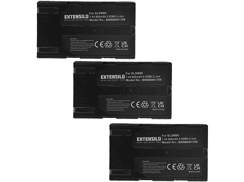 EXTENSILO Ersatz für Samsung SB-LSM80, SB-LSM320, SB-LSM160 für Li-Ion Akku - Videokamera, 7.4 Volt, 800 | Camcorder-Akkus