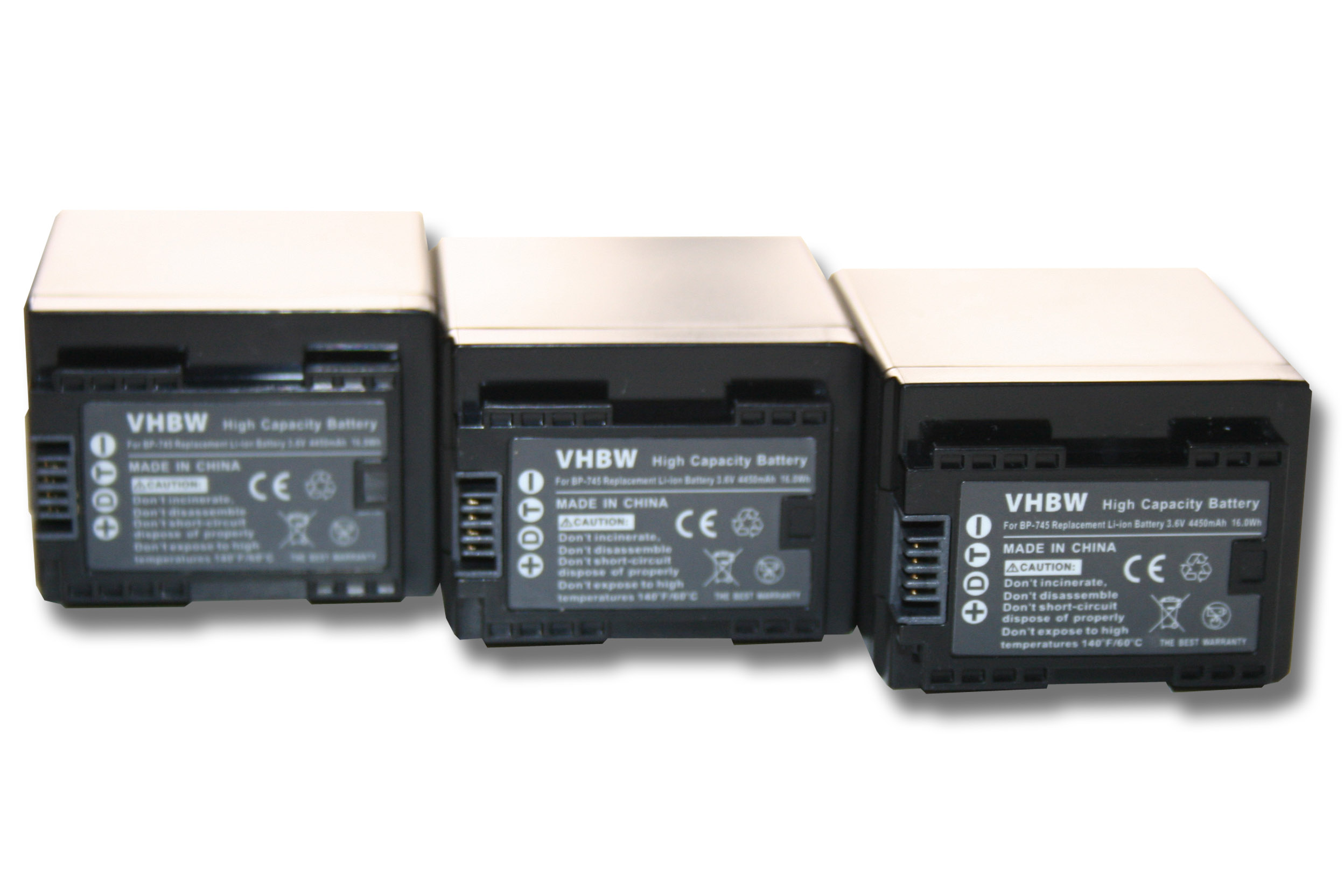 Volt, Li-Ion Videokamera, für Akku 4450 3.6 BP-727 BP-745, für VHBW Ersatz Canon -
