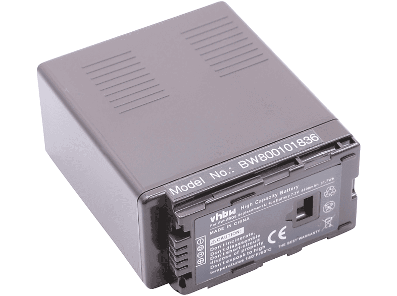 VHBW kompatibel mit Panasonic AG-HMC71E, AG-HMC81, AG-HMC81E, AG-HMC70, AG-HMC71 Li-Ion Akku - Videokamera, 7.2 Volt, 4000