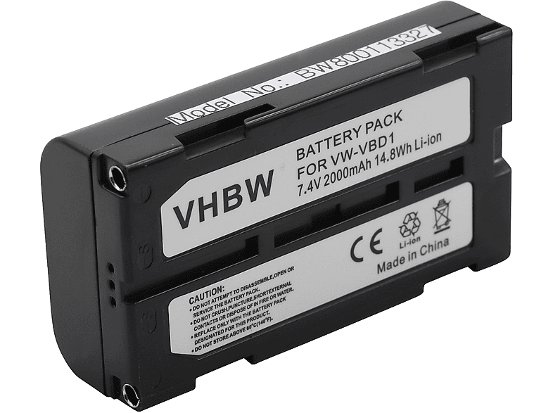 VHBW kompatibel mit Panasonic NV-GS27E-S, NV-GS27EF-S, NV-GS27EB-S, NV-GS280, NV-GS27EG-S Li-Ion Akku - Videokamera, 7.4 Volt, 2000