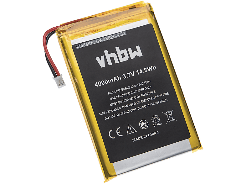 VHBW kompatibel 4000 mit Volt, TX-59+ TX59, 3.7 Li-Ion Akku - Technaxx Türsprechanlage