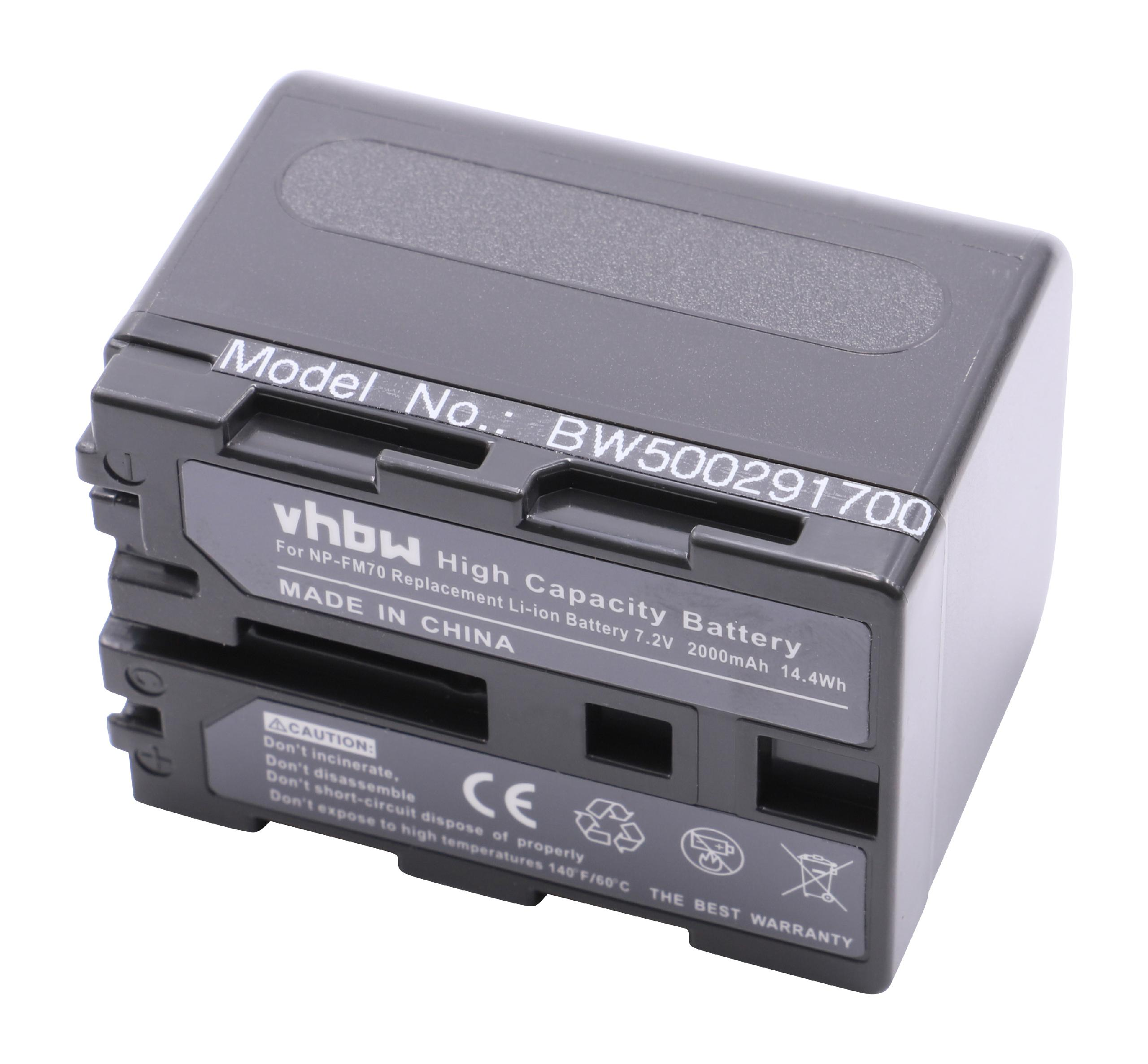 Videokamera, DCR-TRV270 DCR-TRV265E, Sony DCR-TRV250E, Volt, 7.2 mit DCR-TRV255, DCR-TRV250, VHBW Akku DCR-TRV27, kompatibel Li-Ion - 2000