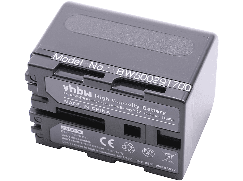 VHBW kompatibel mit Sony DCR-TRV22E, DCR-TRV22K, DCR-TRV22, DCR-TRV23, DCR-TRV19E, DCR-TRV20 Li-Ion Akku - Videokamera, 7.2 Volt, 2000