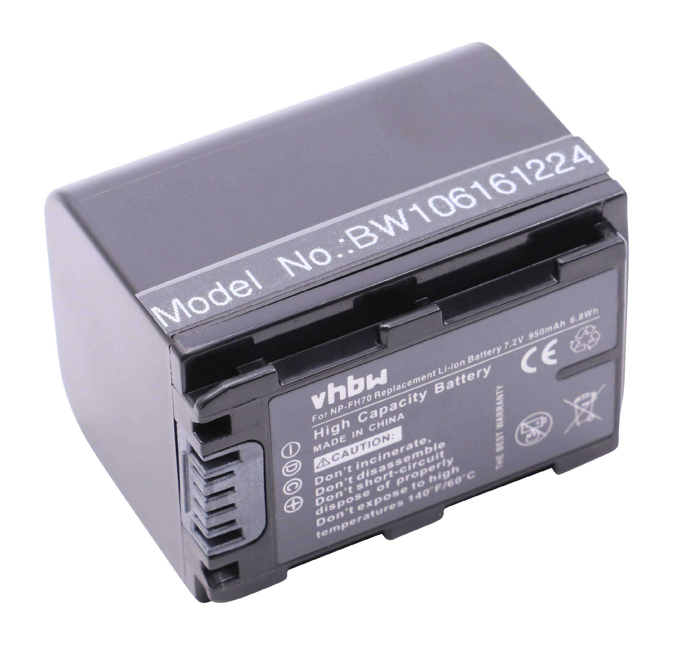 VHBW kompatibel mit Akku Volt, HDR-SR11, 7.2 HDR-SR11E, Li-Ion HDR-SR12E HDR-SR37E, Videokamera, - HDR-SR37, HDR-SR12, Sony 950