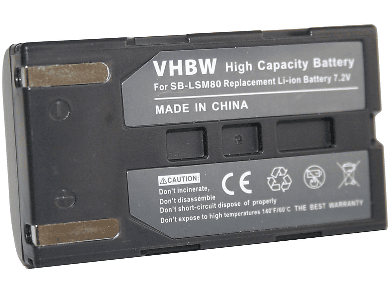 VHBW kompatibel mit Samsung VP-D362, VP-D361W, VP-D361, VP-D355i, VP-D355, VP-D354i, VP-D354 Li-Ion Akku - Videokamera, 7.2 Volt, 600