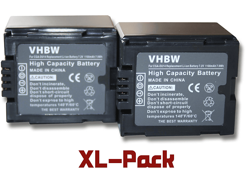 VHBW kompatibel mit Panasonic VDR-D250, VDR-M53, VDR-M50, VDR-M55, VDR-D300, VDR-M30, VDR-D310 Li-Ion Akku - Videokamera, 7.2 Volt, 1100