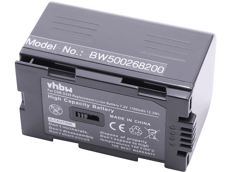 VHBW kompatibel mit Hitachi PV-DV800K, PV-DV800, PV-DVP8-A, PV-DV710 Li-Ion Akku - Videokamera, 7.2 Volt, 1700