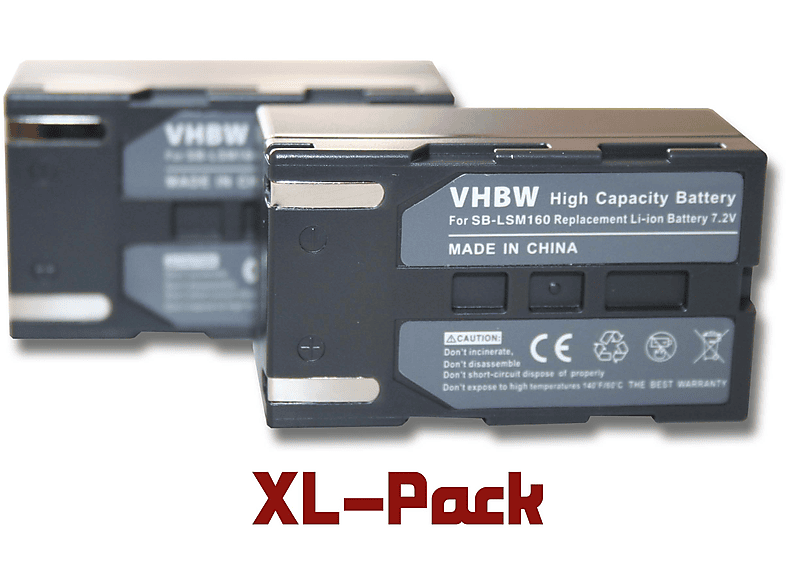 VHBW kompatibel mit Samsung VP-DC171W, VP-DC171, VP-DC165W, VP-DC163, VP-DC161W, VP-DC563 Li-Ion Akku - Videokamera, 7.2 Volt, 1200