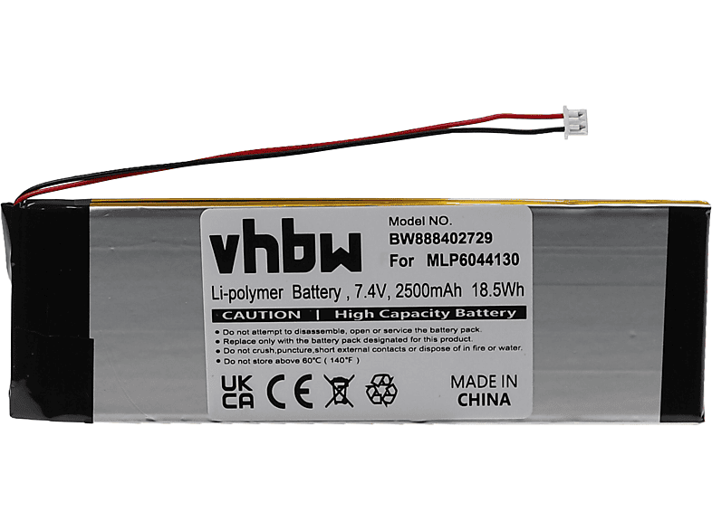 VHBW Ersatz für McNair MLP6044130 für Li-Polymer Akku - Tablet, 7.4 Volt, 2500