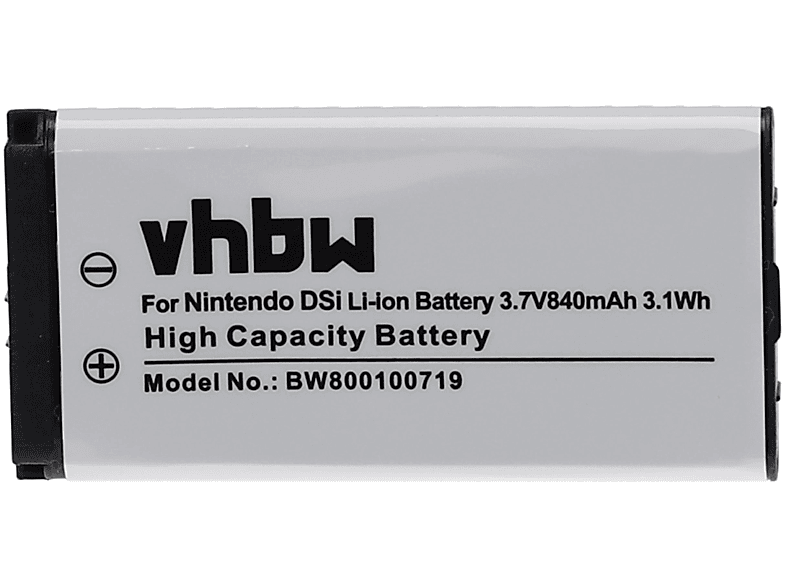 Li-Ion VHBW für Volt, C/TWL-A-BP, Akku Nintendo 3.7 Spielekonsole, TWL-003, TWL-001, Ersatz BOAMK01 - 840 für