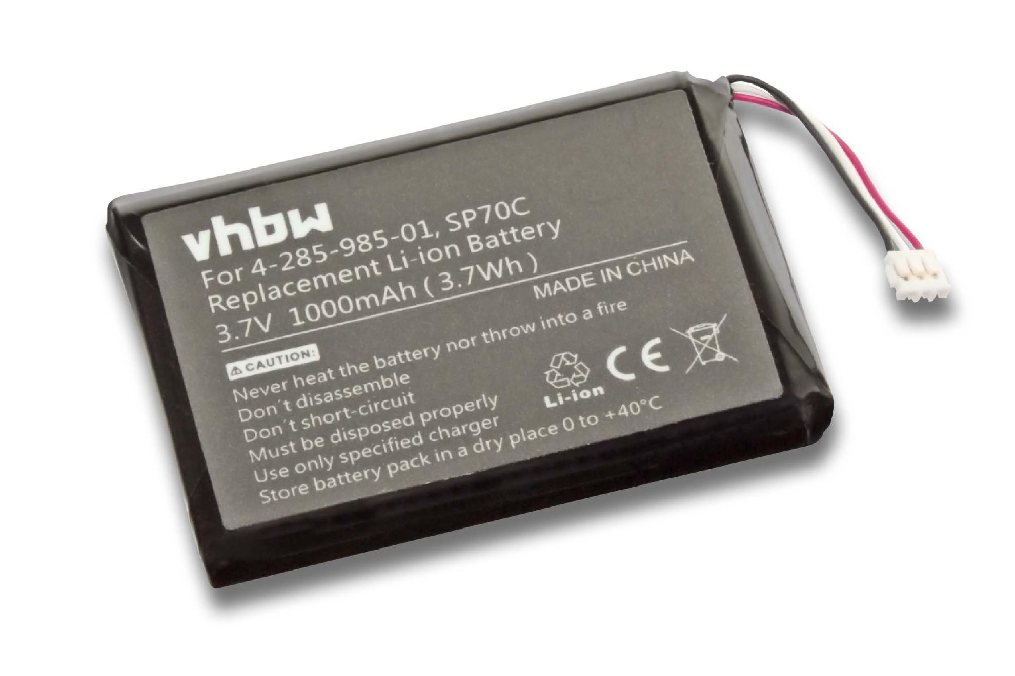 VHBW kompatibel mit Sony Pulse Akku Spielekonsole, Li-Ion 1000 Wireless - Volt, 7.1 3.7 Headset