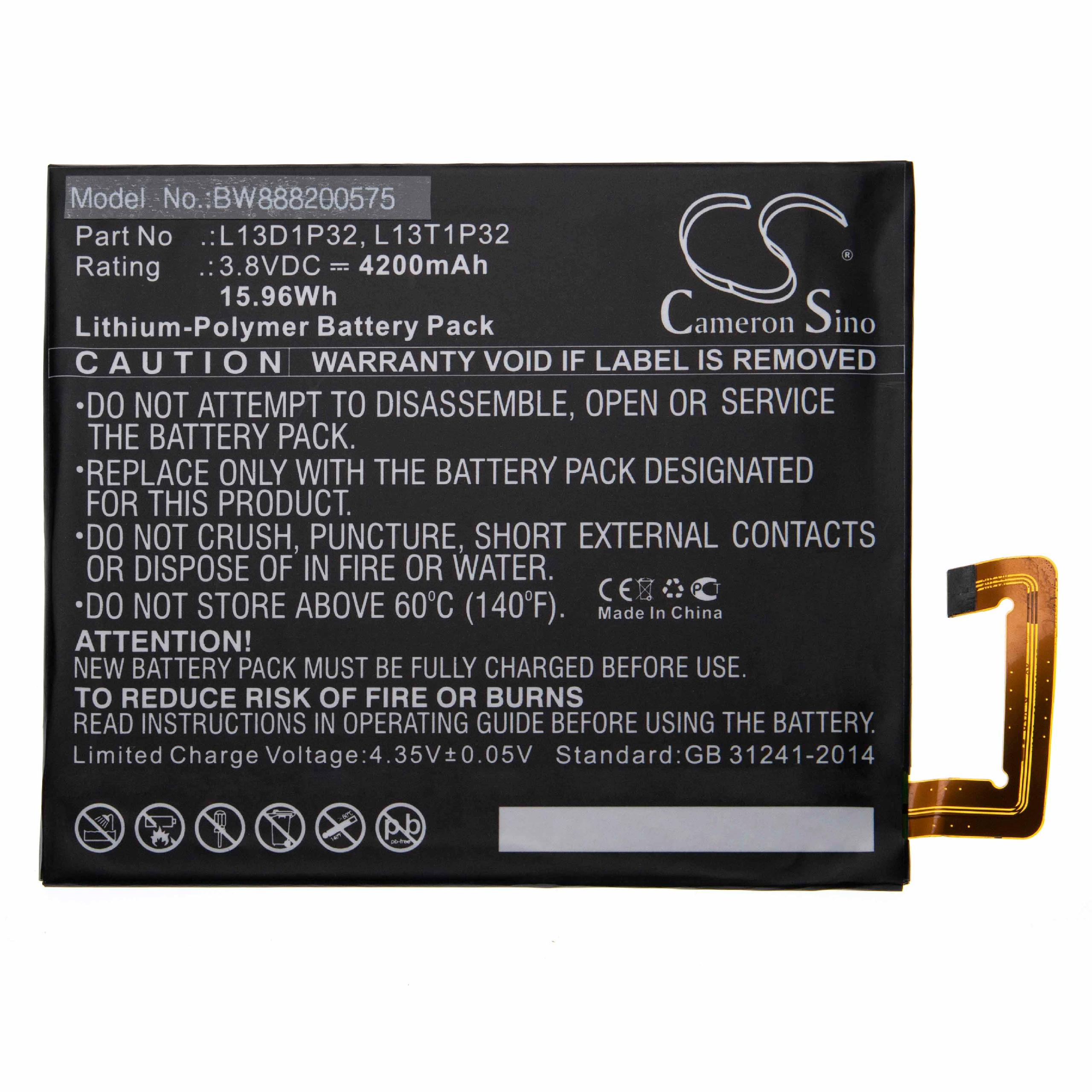 Ein Batterieetikett mit Text und Warnhinweisen. Es enthält eine Warnung vor Brand- oder Verbrennungsgefahr.