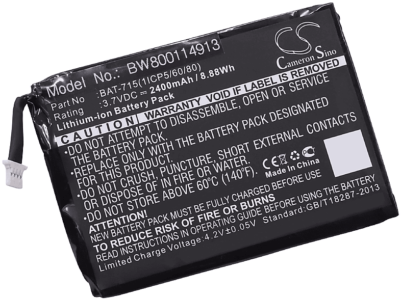 VHBW Ersatz - Volt, Tablet, für 2400 Li-Polymer KT.00103.001, 3.7 Akku BAT-715(1ICP5/60/80) Acer für