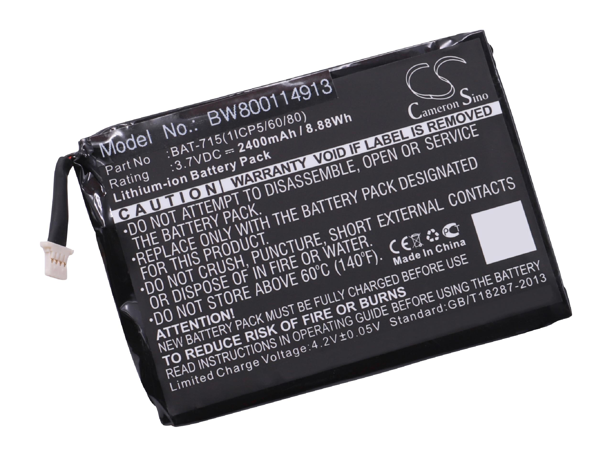 Ersatz KT.00103.001, Volt, Akku für Li-Polymer 3.7 Acer VHBW für BAT-715(1ICP5/60/80) Tablet, - 2400
