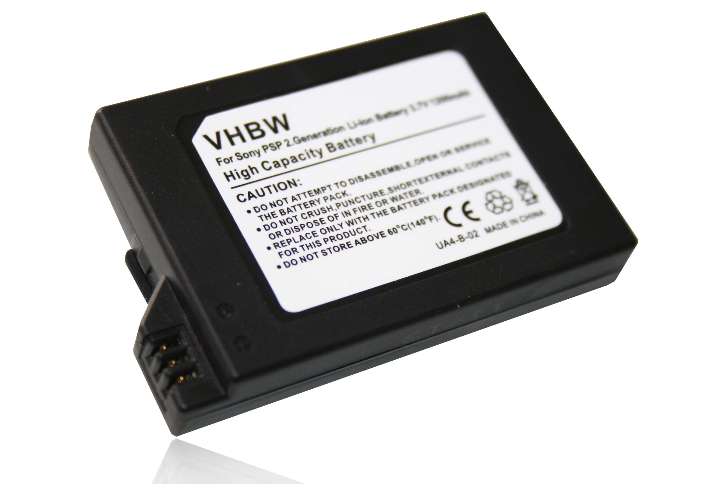 VHBW Akku kompatibel Lite Volt, mit Playstation PSP-2001, PSP-2002 3.7 Akku Gener, & - Sony Portable Slim PSP-2000, Li-Ion 1200 Spielekonsole, 2