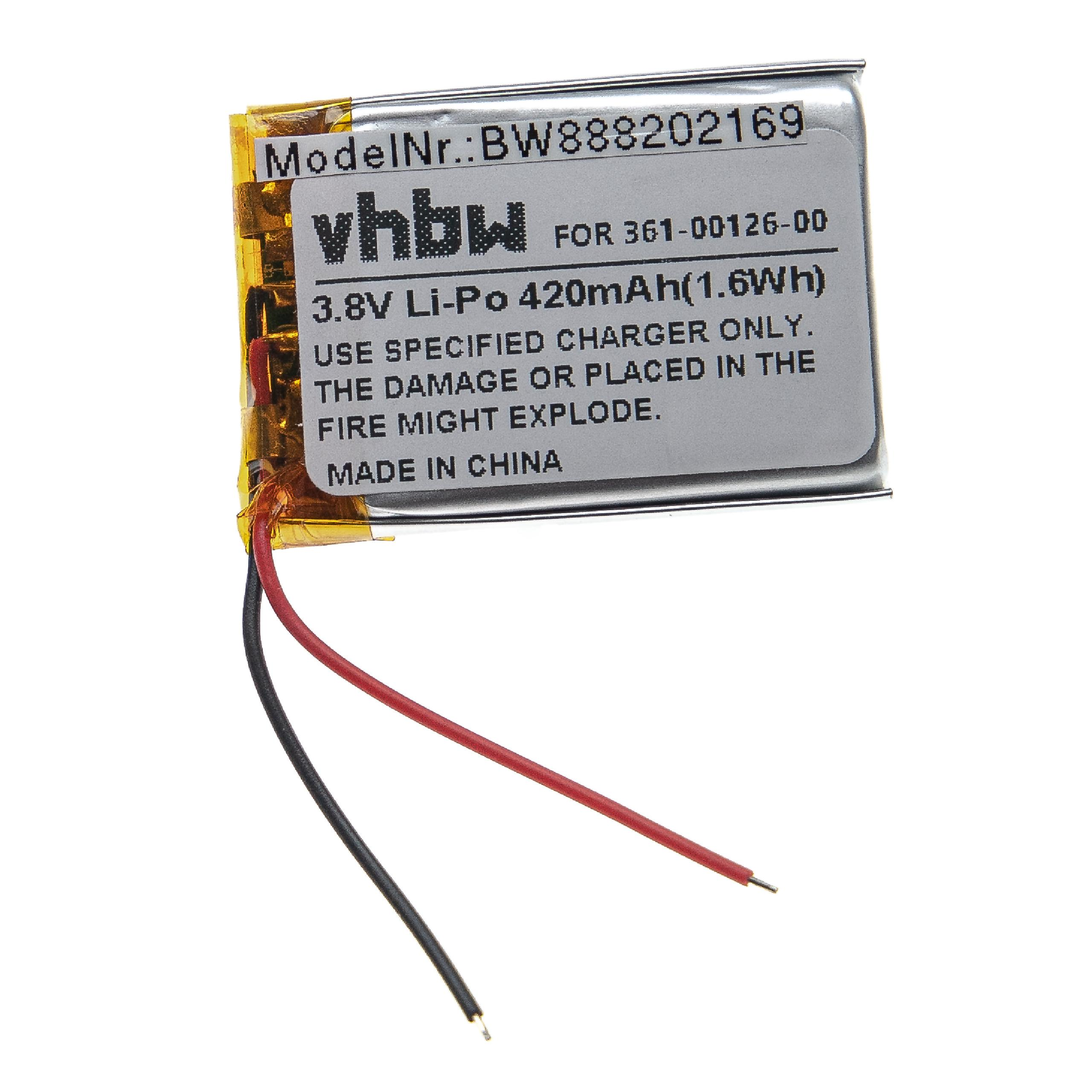 VHBW Ersatz für Garmin 3.8 - 361-00126-00 Volt, für Li-Polymer Smartwatch, Akku 420