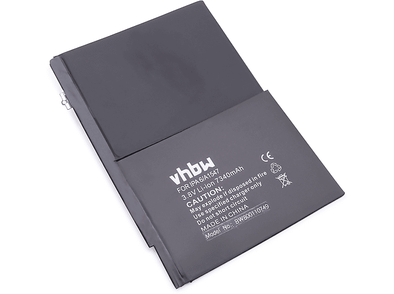 VHBW kompatibel mit Apple iPad A1547, A1567, Air 2 6te Generation Li-Ion Akku - Tablet, 3.76 Volt, 7340