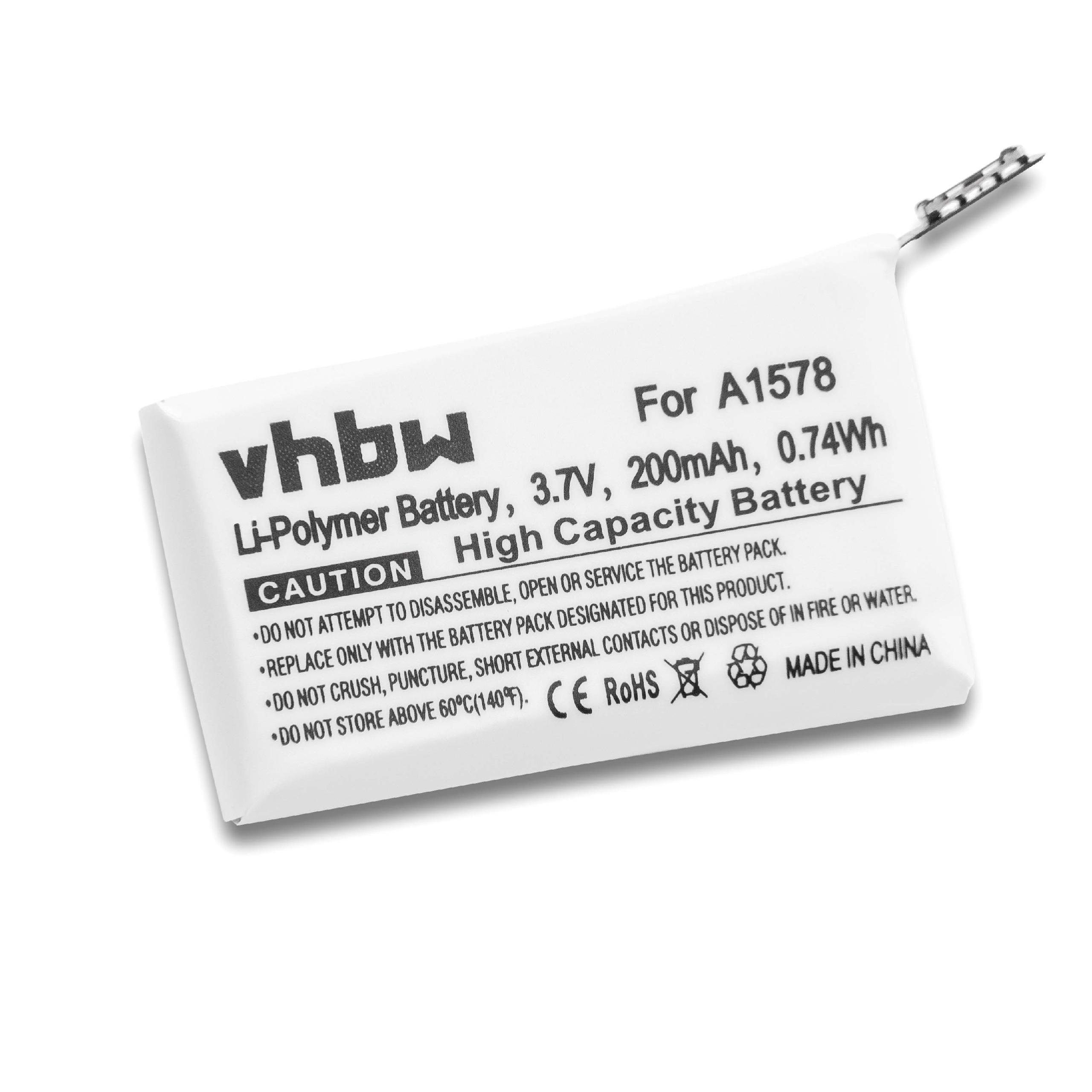 VHBW kompatibel mit 3.8 A1553, Li-Polymer Smartwatch, 42mm, 38 MJ2U2LL/A, Volt, mm - Watch Akku Apple 200 A1554, MJ2T2LL/A