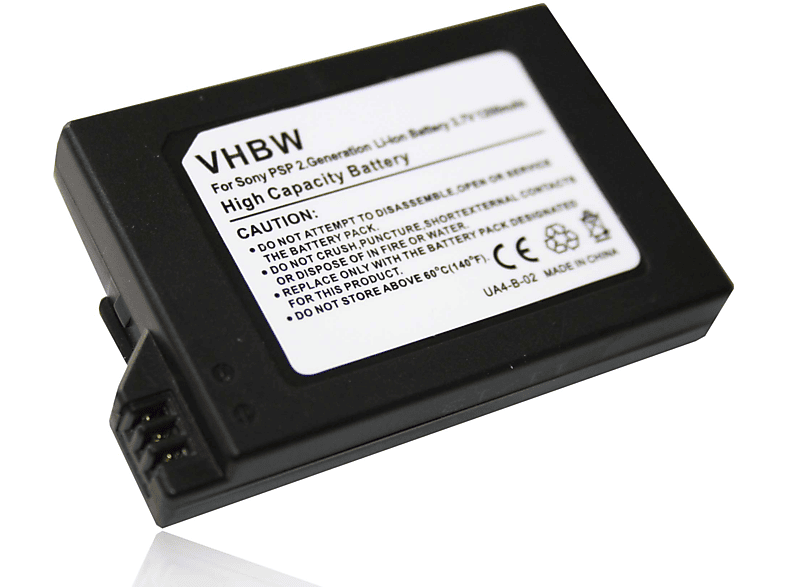 VHBW Akku kompatibel mit Sony Playstation Portable Slim & Lite PSP-2000, PSP-2001, 2. Gener, PSP-2002 Li-Ion Akku - Spielekonsole, 3.7 Volt, 1200