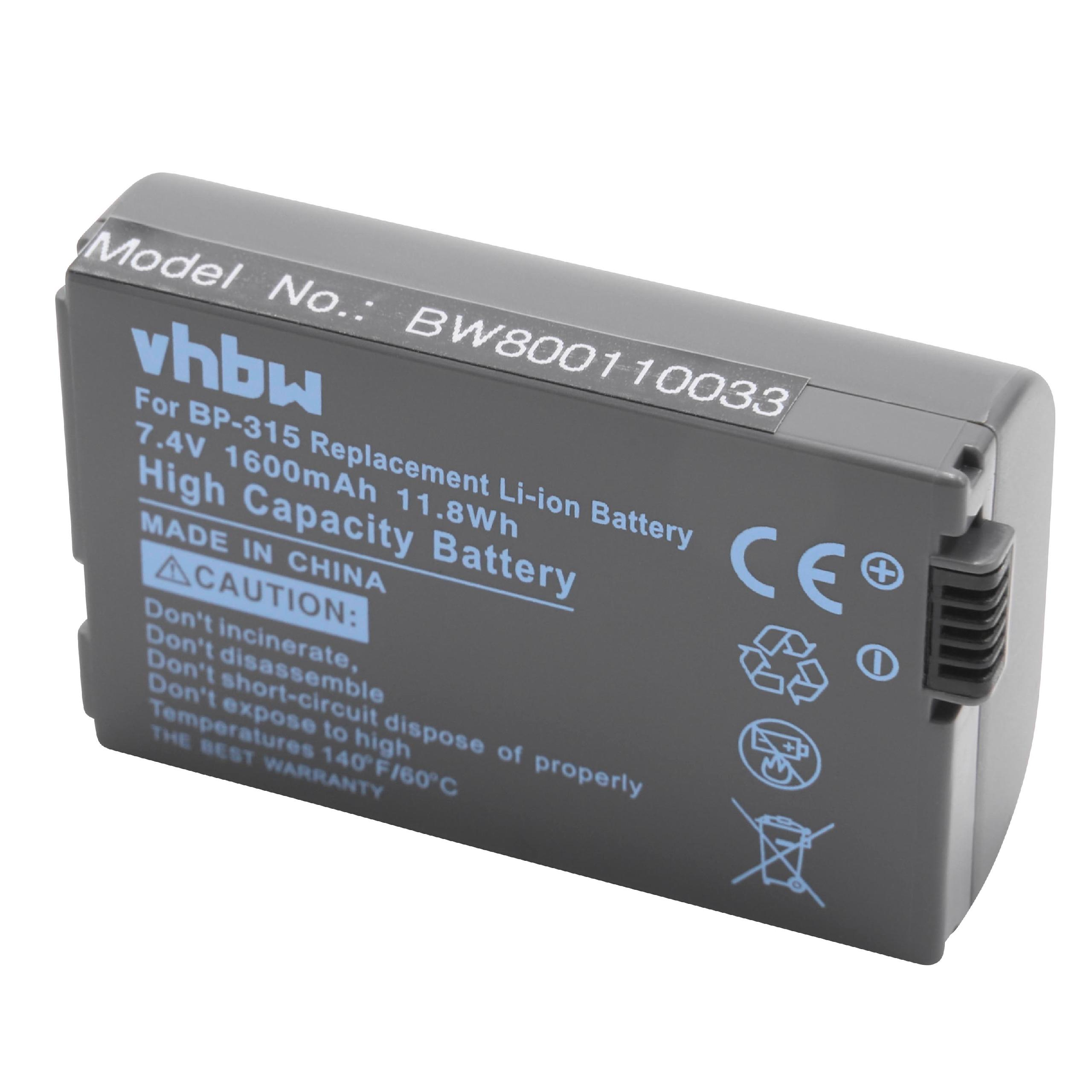 VHBW kompatibel mit Canon MVX4i, Akku Videokamera, - DMVX4i 7.4 1620 Volt, Li-Ion