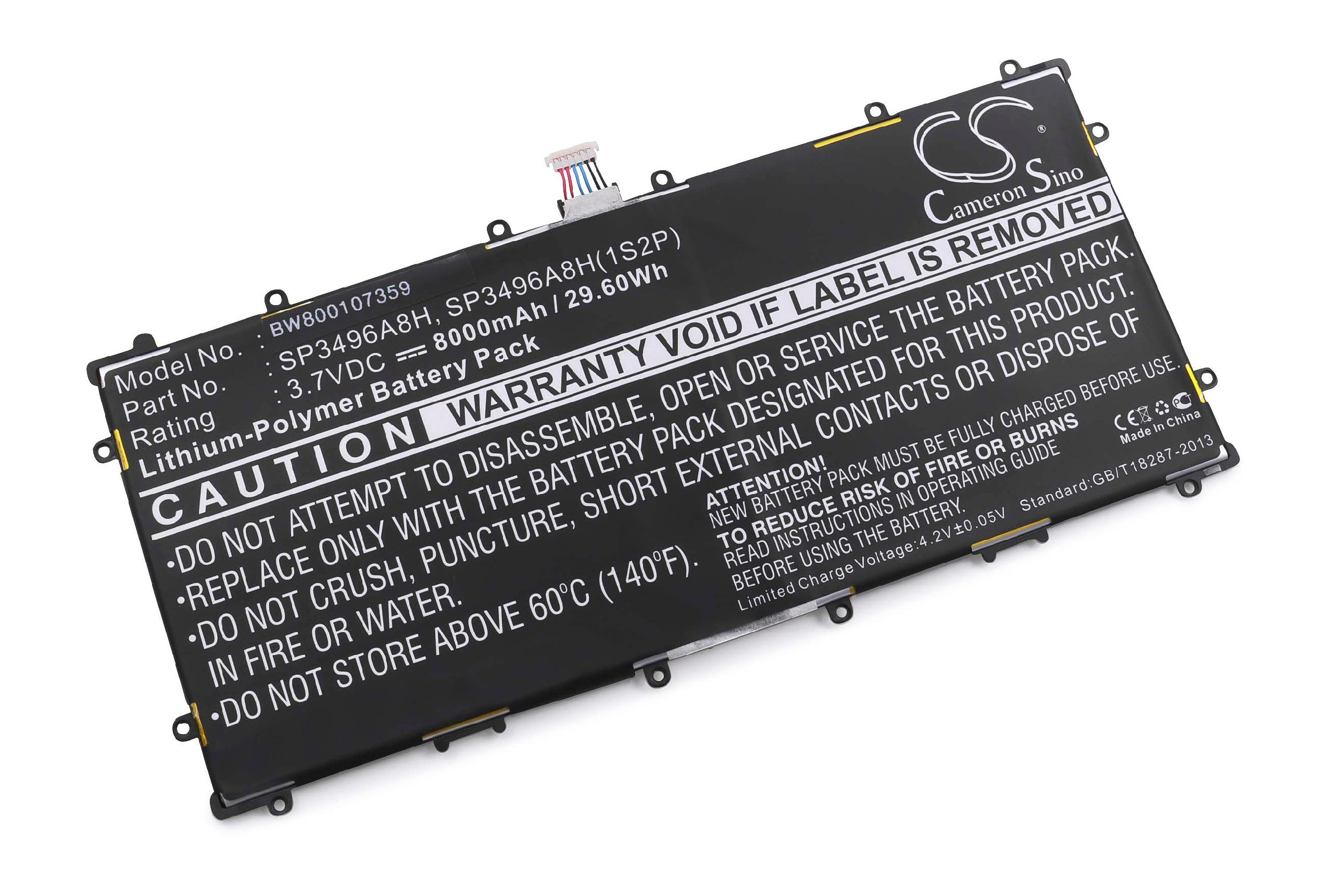 für SP3496A8H, Li-Ion für - 3.7 VHBW Samsung Tablet, SP3496A8H(1S2P), 8000 HA32ARB Ersatz Akku Volt,