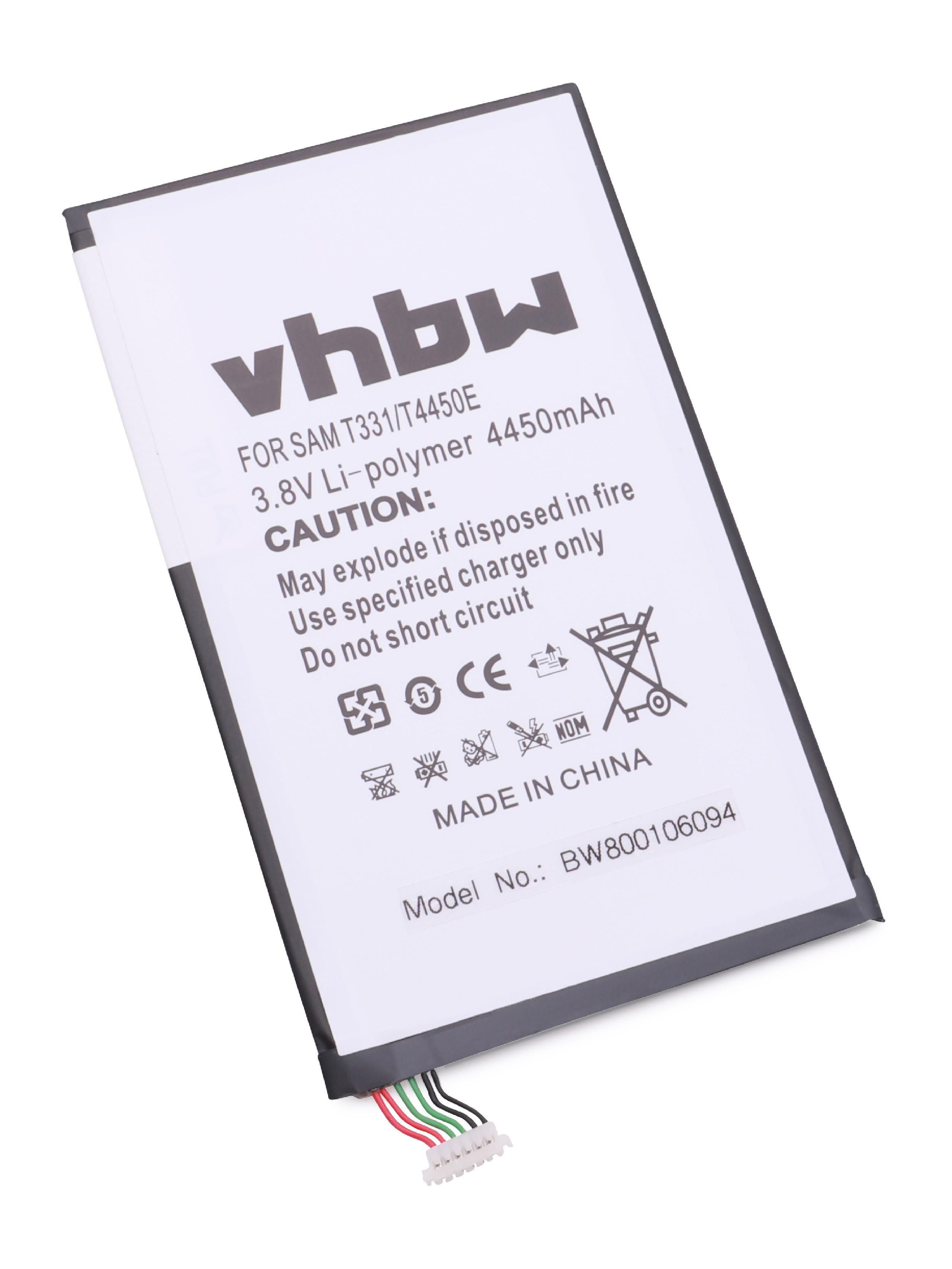 VHBW kompatibel Tab 3.8 8.0 SM-T335, LTE, Akku Samsung Millet, Li-Polymer SM-T331, Volt, mit 4 Tablet, SM-T337V, 8.0 4 4 - 4450 Galaxy 3G