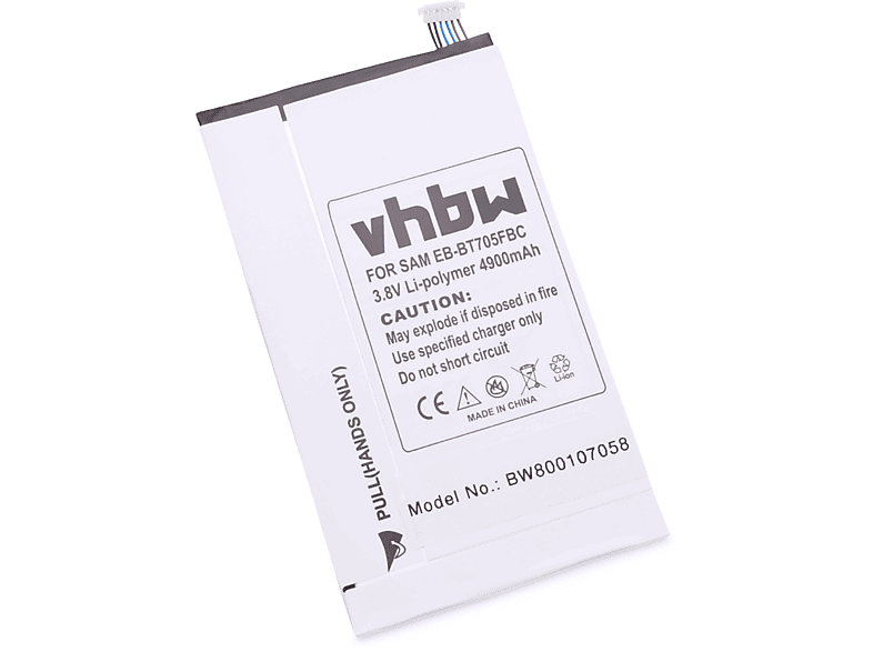 VHBW kompatibel mit Samsung Galaxy Tab SM-T705D, SM-T705M, SM-T705Y, SM-T707, SM-T707A, SM-T707D Li-Polymer Akku - Tablet, 3.8 Volt, 4900