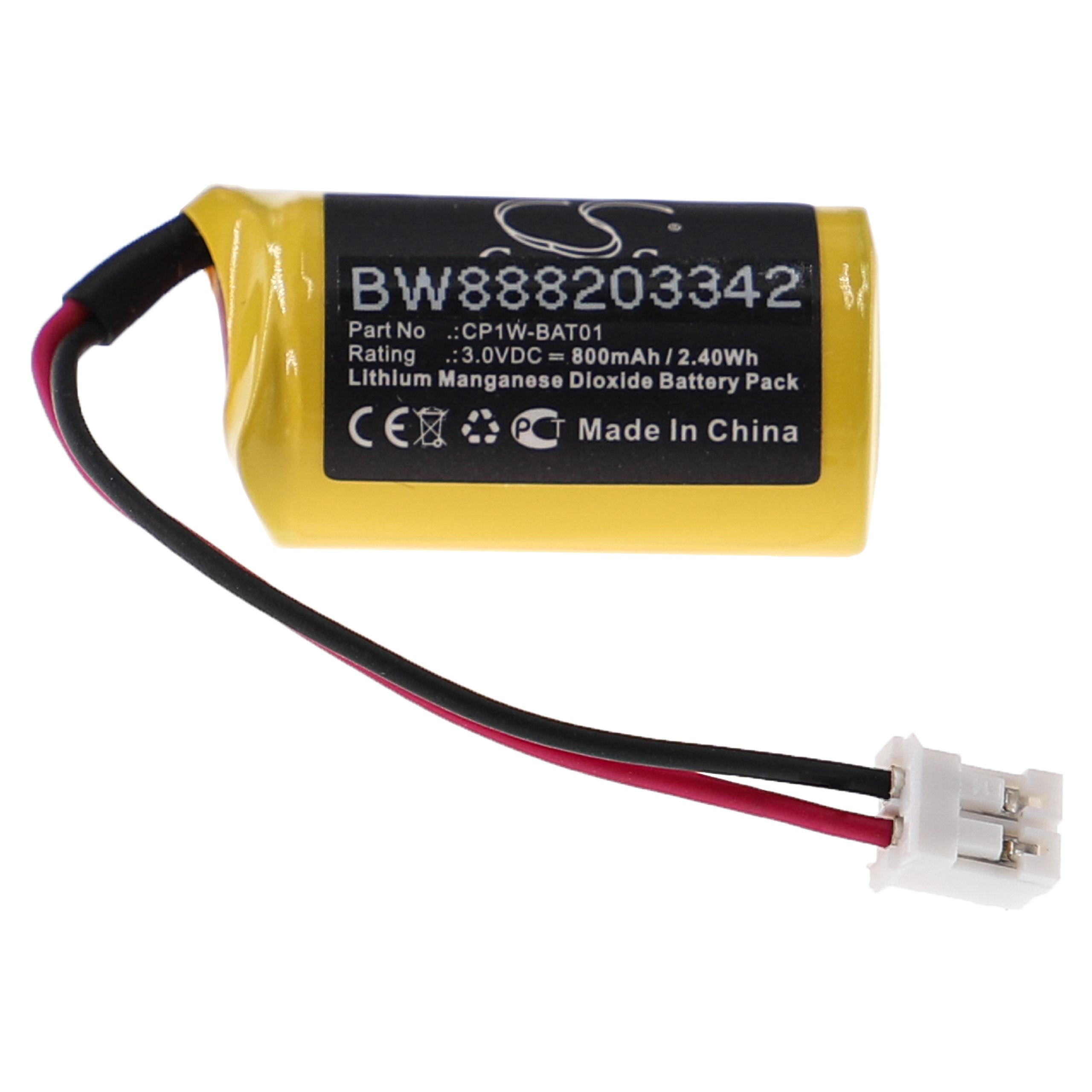 800 Akku kompatibel Li-MnO2 - 3 VHBW Omron CP1W-BAT01 Volt, mit Steuereinheit,