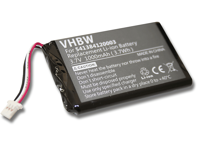 VHBW Ersatz für Navigon JS541384120002, JS541384120003 für Li-Ion Akku, 3.7 Volt, 1000 mAh