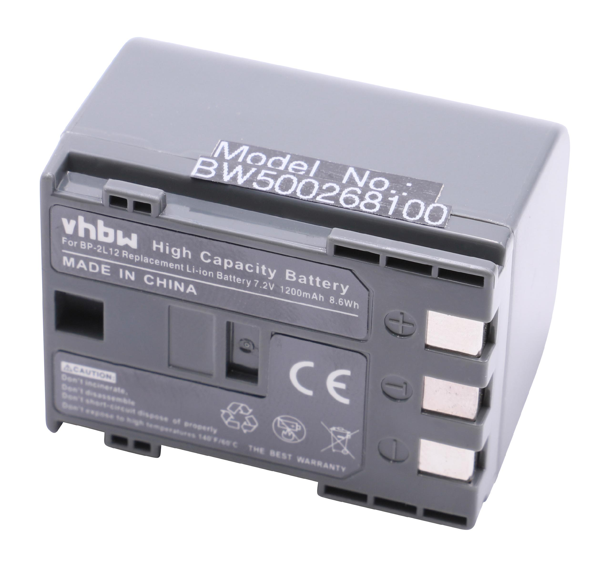 VHBW kompatibel mit Canon MVX200i, MVX250i, Li-Ion MVX300, 1200 Akku - MVX20i MVX330i, MVX25i, 7.2 MVX200, Videokamera, MVX30i, Volt