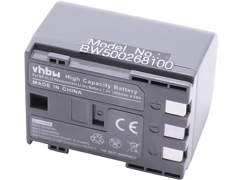 VHBW kompatibel mit Canon MVX20i MVX330i, Volt, 7.2 MVX200i, - Li-Ion MVX30i, MVX200, Akku MVX250i, 1200 MVX25i, MVX300, Videokamera