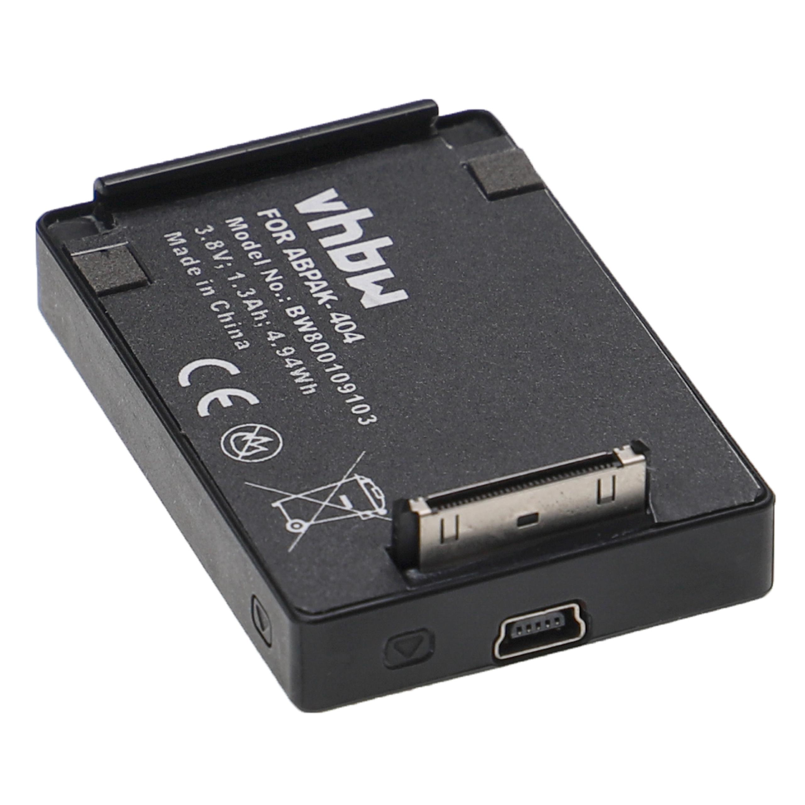 Ein schwarzes Batterieladegerät mit Stecker und Etikett mit Text.
