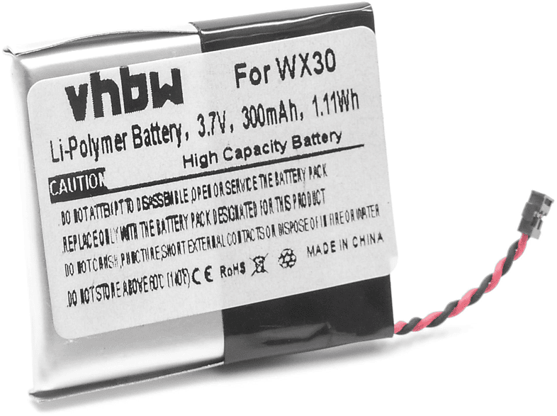 VHBW Ersatz für Motorola SNN5951A, SNN5950A, WX30 für Li-Polymer Akku - Smartwatch, 3.7 Volt, 300