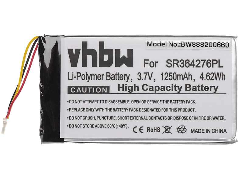 VHBW kompatibel mit - Ready.5 LMU 3.7 Becker Navi, Volt, LMU, Akku Li-Polymer Transit.5 1250