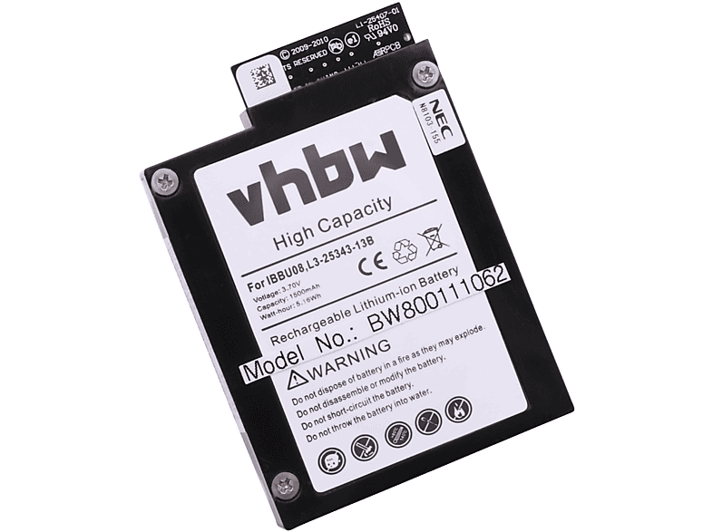 VHBW kompatibel mit LSI MegaRaid 9261-8i, 9261, 9260, 9260-8i, 9280 Li-Ion Akku - Raid-Controller, 3.7 Volt, 1500