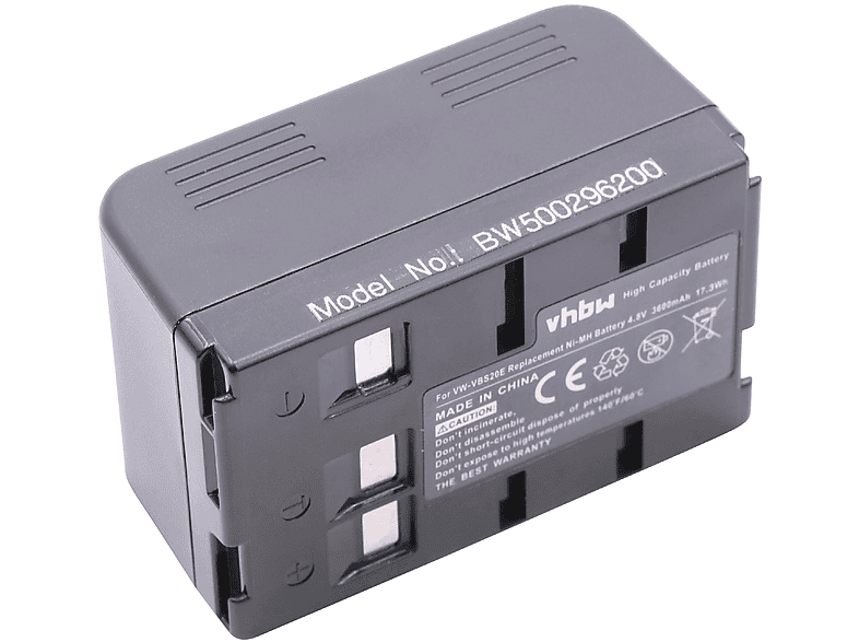 NV-R65E, NV-R500EW, NV-R50E, Akku Panasonic 3600 - Volt, mit NiMH Videokamera, kompatibel NV-RX1EG VHBW NV-RX22EG, NV-RX11EG, 4.8