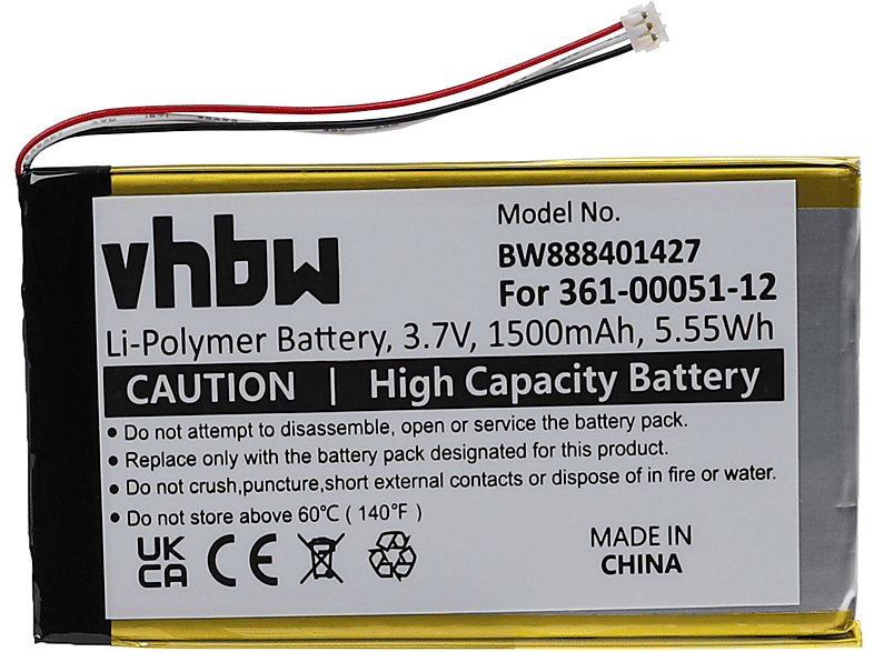 større Senatet tilstødende VHBW kompatibel mit Garmin 4NSF Li-Polymer Akku, 3.7 Volt, 1500 mAh | SATURN