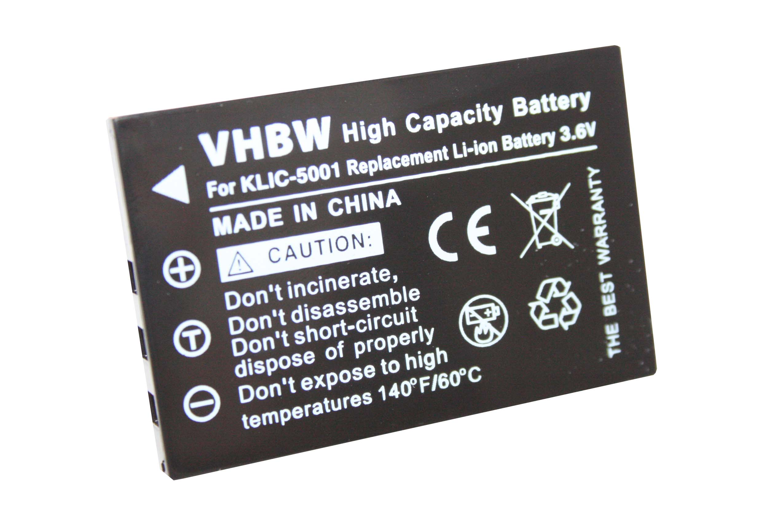 VHBW Ersatz für Sanyo Li-Ion Volt, 1600 DB-L50 Akku 3.6 Videokamera, - für