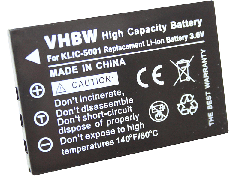 VHBW Ersatz für Sanyo DB-L50 für Li-Ion Akku - Videokamera, 3.6 Volt, 1600