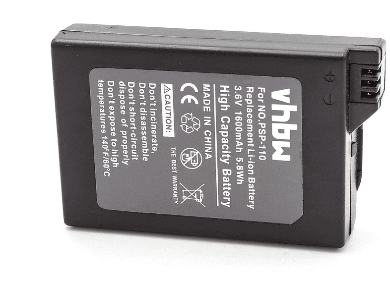 VHBW Ersatz für Sony Akku 3.6 Li-Ion PSP-280G Volt, 1600 für - Spielekonsole, PSP-110
