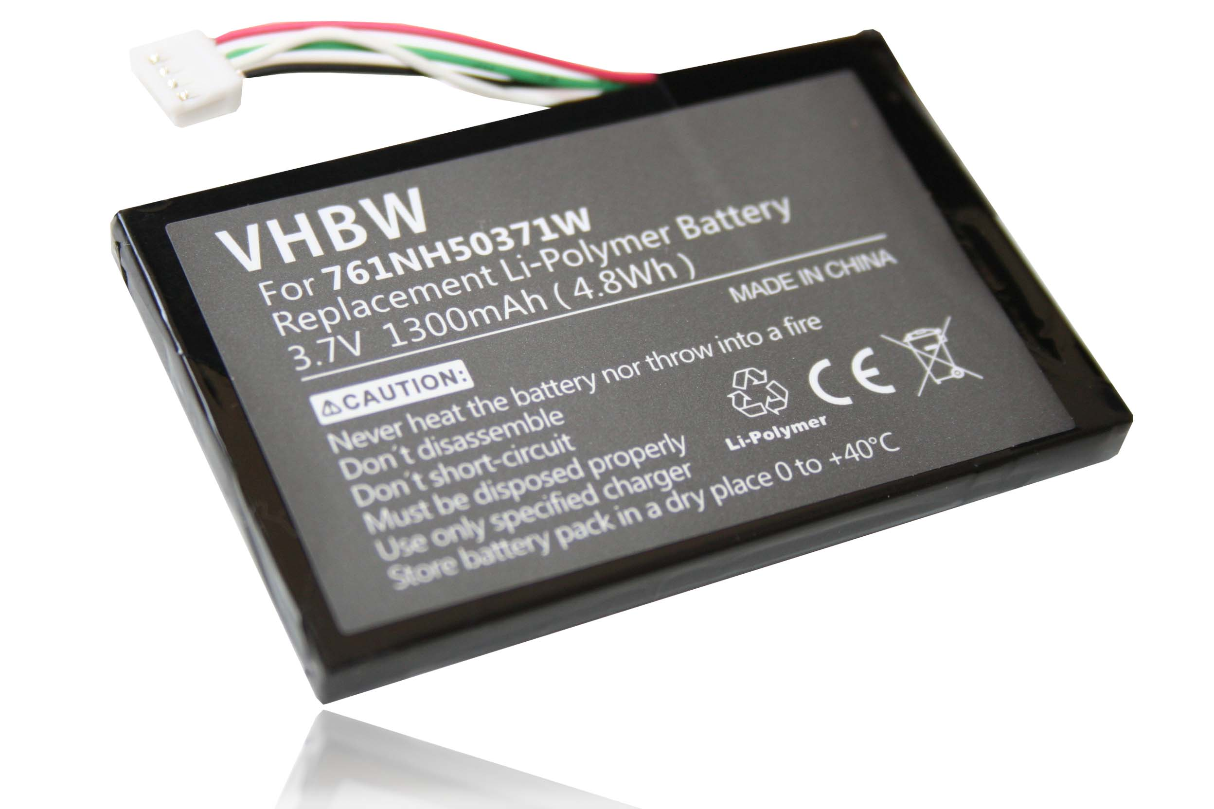 VHBW kompatibel mit - 8110, 8130 Akku Li-Polymer 8310, Volt, Navi, 1300 3.7 Navigon