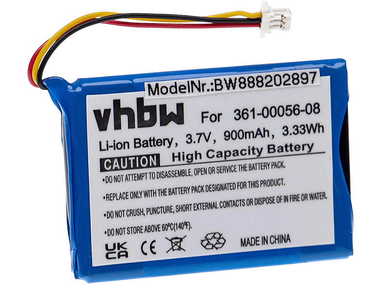 VHBW kompatibel mit Garmin Nüvi Li-Ion Volt, 40, 52LMT, 900 54LM, Navi, 52 50LM, 30, 54LMT, 50, 3.7 52LM, 55LM, 55, Akku 40LM, 