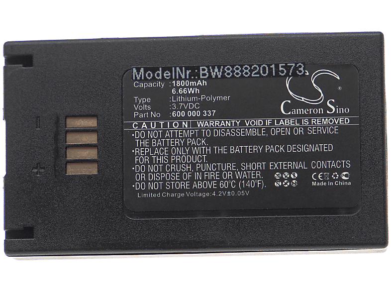 - 000 337, für Akku Li-Polymer 1800 Volt, Ersatz NTI Messgerät, 600 3.7 VHBW für LIP-009