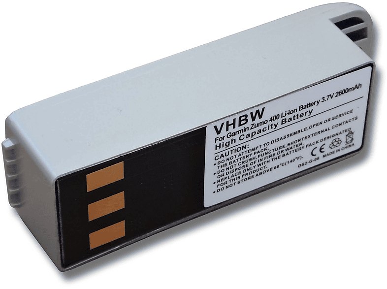 VHBW kompatibel mit Garmin Deluxe 3.7 Navi, - Li-Ion Volt, 450, 2600 500, Zumo 400, Akku 550, 500