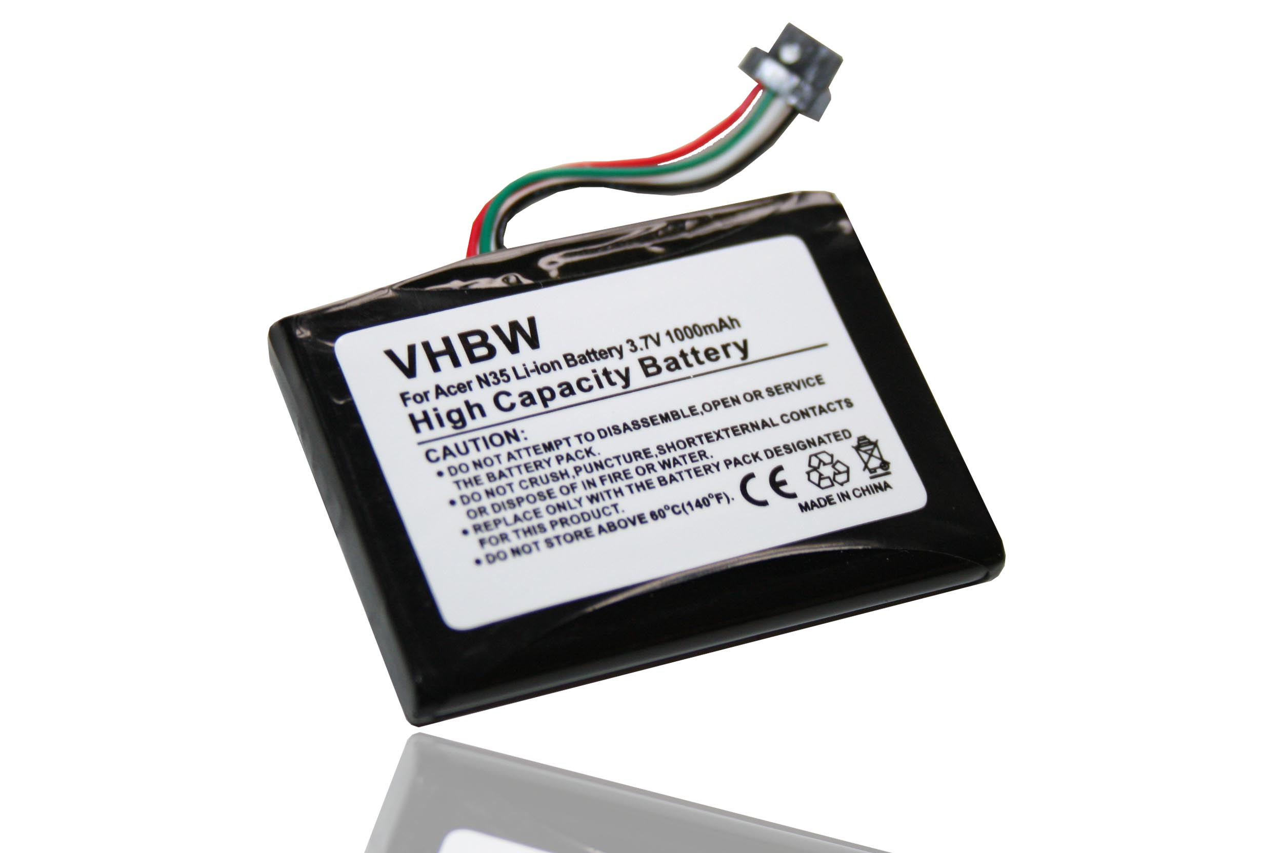 VHBW kompatibel mit Acer N35 1000 Akku, 3.7 Volt, Li-Ion mAh