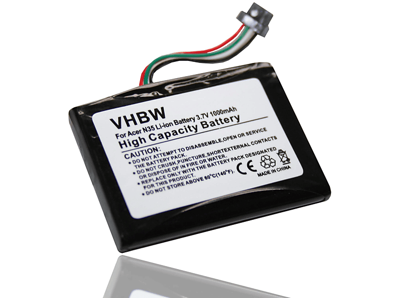 VHBW kompatibel mit Yakumo Akku 3.7 Alpha X, 1000 Volt, GPS Navi, Li-Ion 