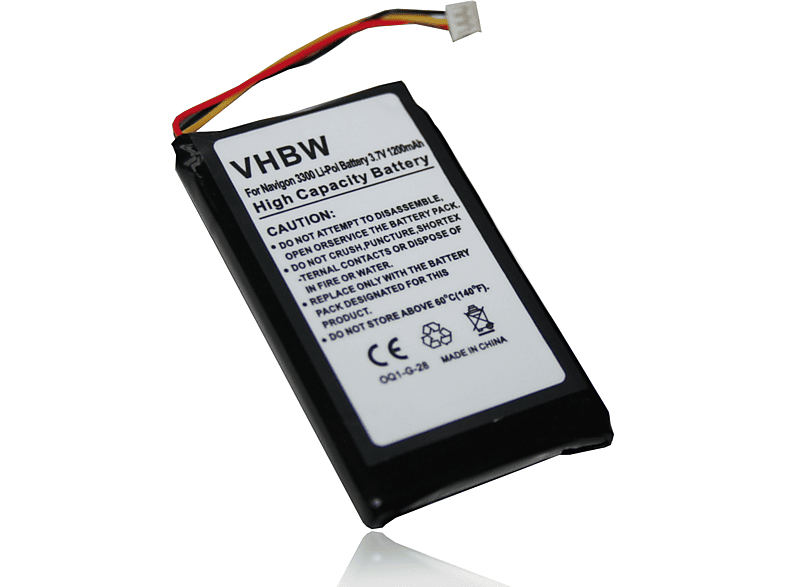 VHBW kompatibel mit Navigon 3310, - 3.7 Navi, Li-Polymer 3310 3300, 1200 4310 Volt, Max 4310, Max, Akku