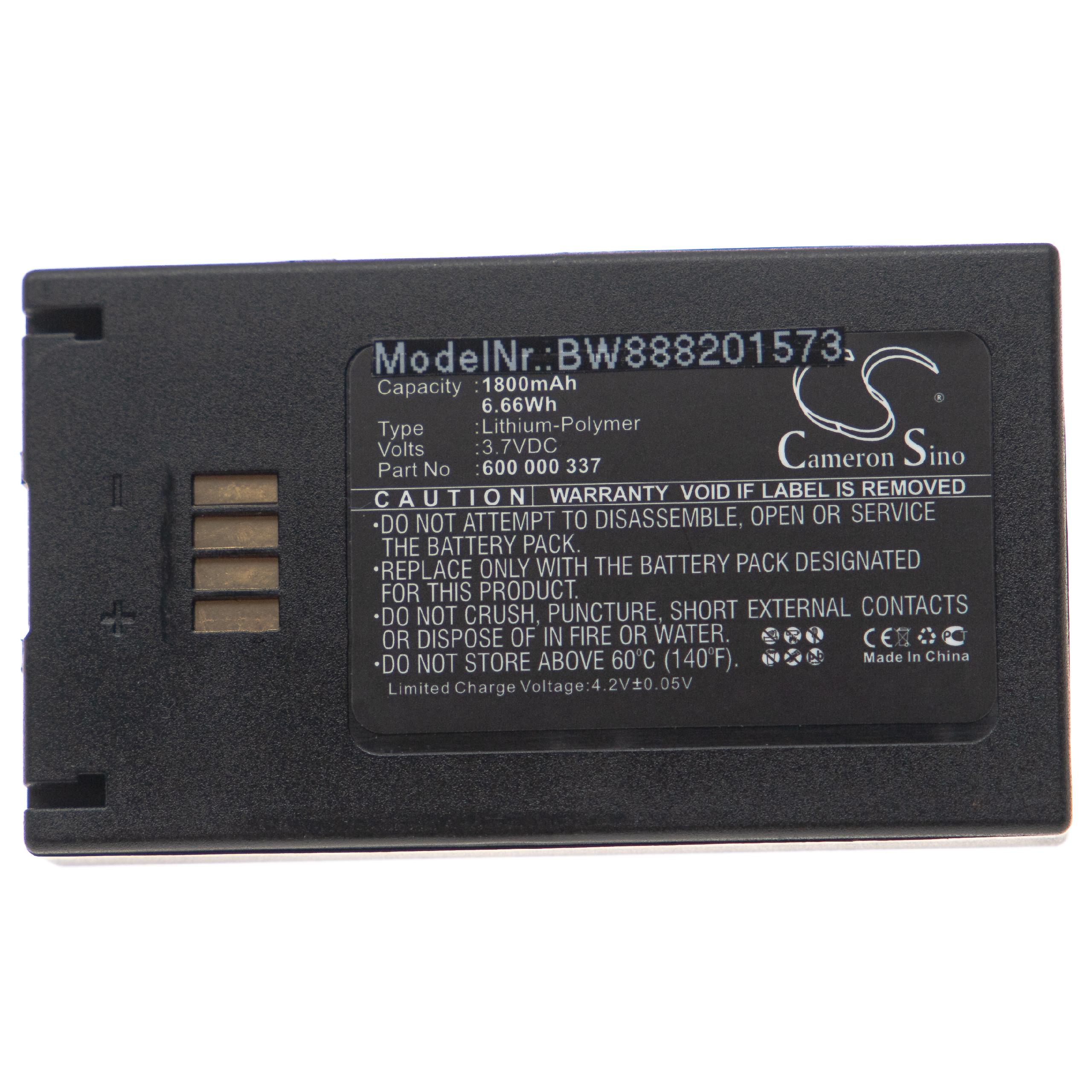 Messgerät, XL2 Akku kompatibel Li-Polymer 1800 Volt, - mit VHBW 3.7 NTI