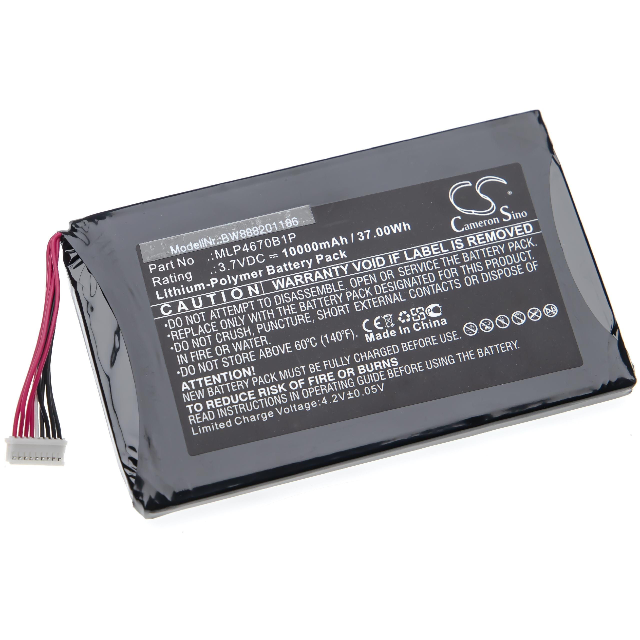 10000 Volt, MLP4670B1P für mAh Autel Akku, VHBW Ersatz für Li-Polymer 3.7