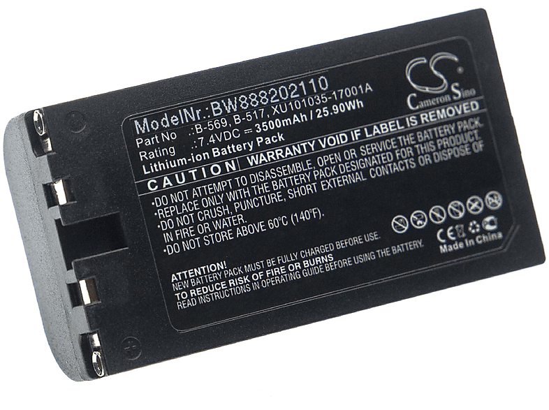 VHBW kompatibel mit Graphtec GL900E-8, GL840, GL900E-4, GL900 Li-Ion Akku - Messgerät, 7.4 Volt, 3500